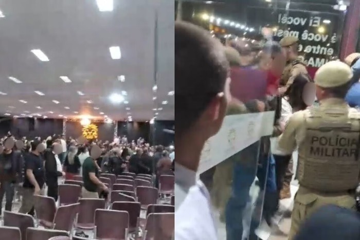 Confusão em igreja termina com briga, homem armado e pastor confessando traição