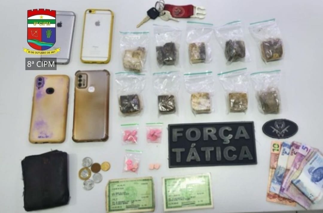 Dupla é presa por tráfico de drogas durante patrulhamento em São José de Mipibu