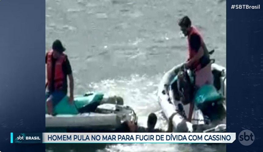 VÍDEO: Passageiro pula de navio cruzeiro para fugir de dívida no cassino