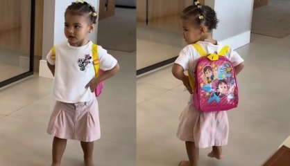 Filha de Neymar usa mochila de menos de R$ 200 e viraliza