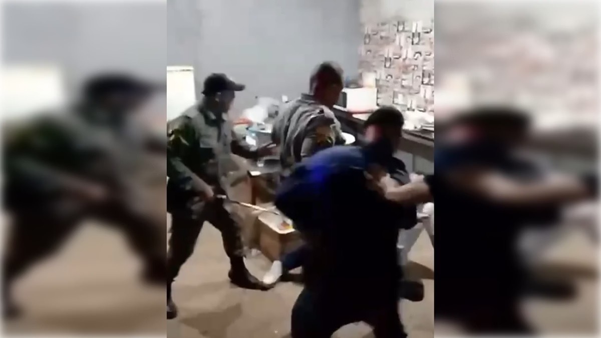 [VIDEO] Confusão por som alto termina em gás de pimenta, socos e chutes