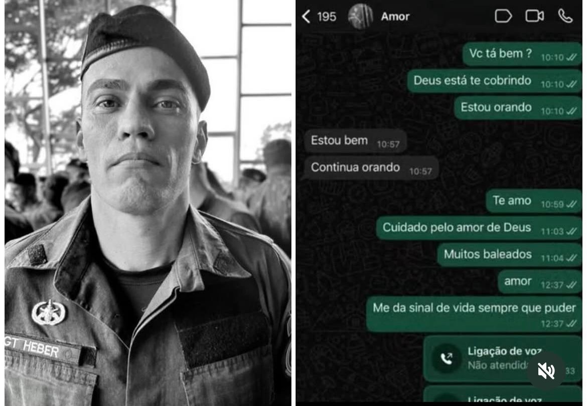 “Estou bem. Continue orando”: últimas mensagens de policial morto na megaoperação do Rio revelam desespero da esposa e da filha