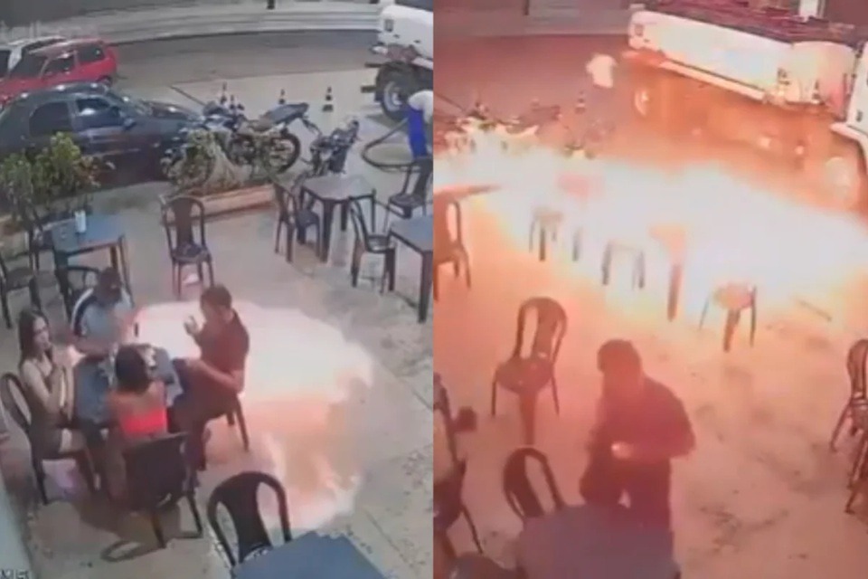 VÍDEO: Homem acende cigarro e fogo se espalha rápido em posto de gasolina
