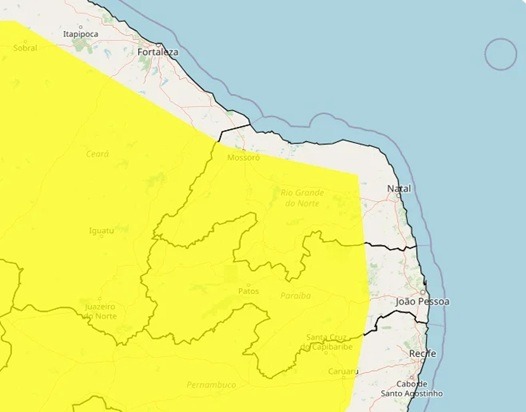 Inmet publica aviso de baixa umidade para 116 cidades do RN; veja lista