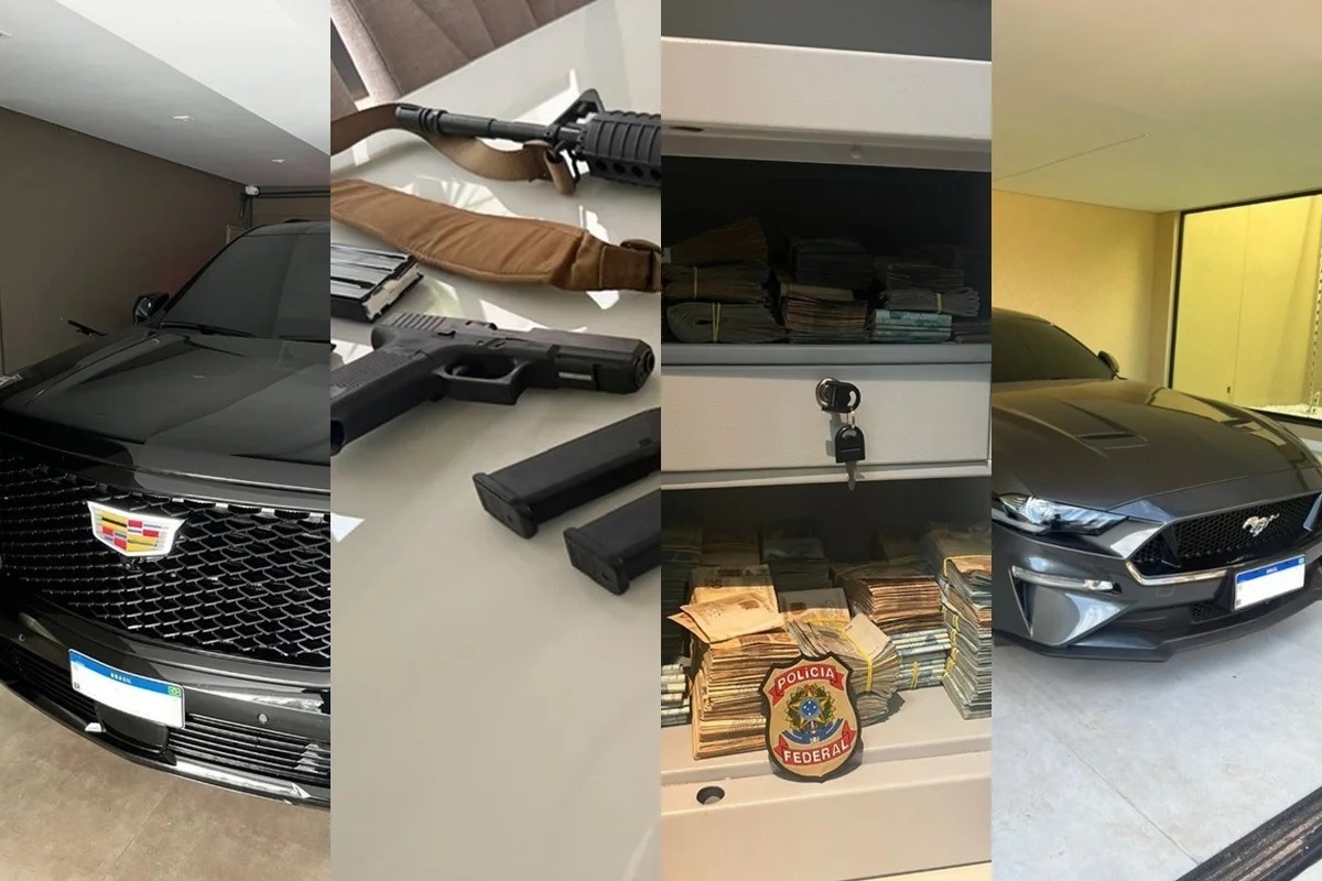 PF encontra cofre, fuzil e carros de luxo em operação contra fraude no INSS