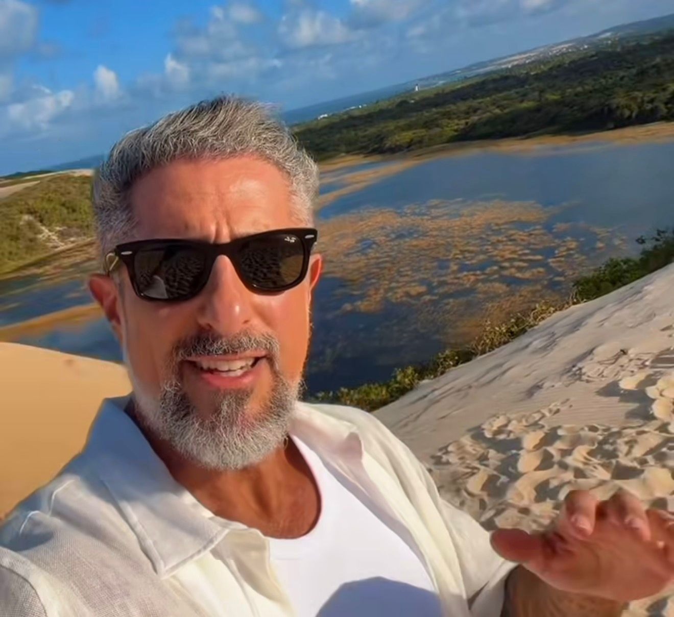 Marcos Mion grava quadro especial do Caldeirão em Genipabu e destaca belezas naturais de Extremoz