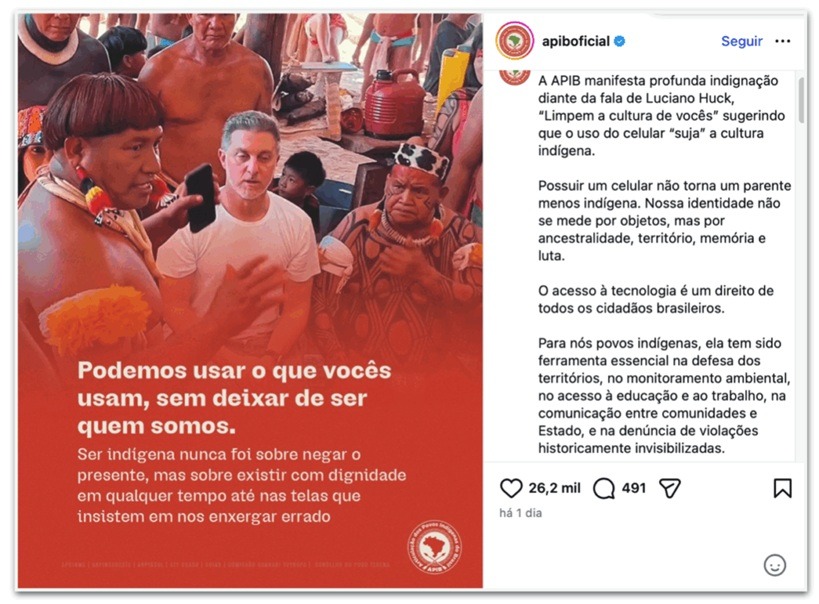 VÍDEO: “Profunda indignação”, dizem indígenas sobre fala de Luciano Huck; entenda