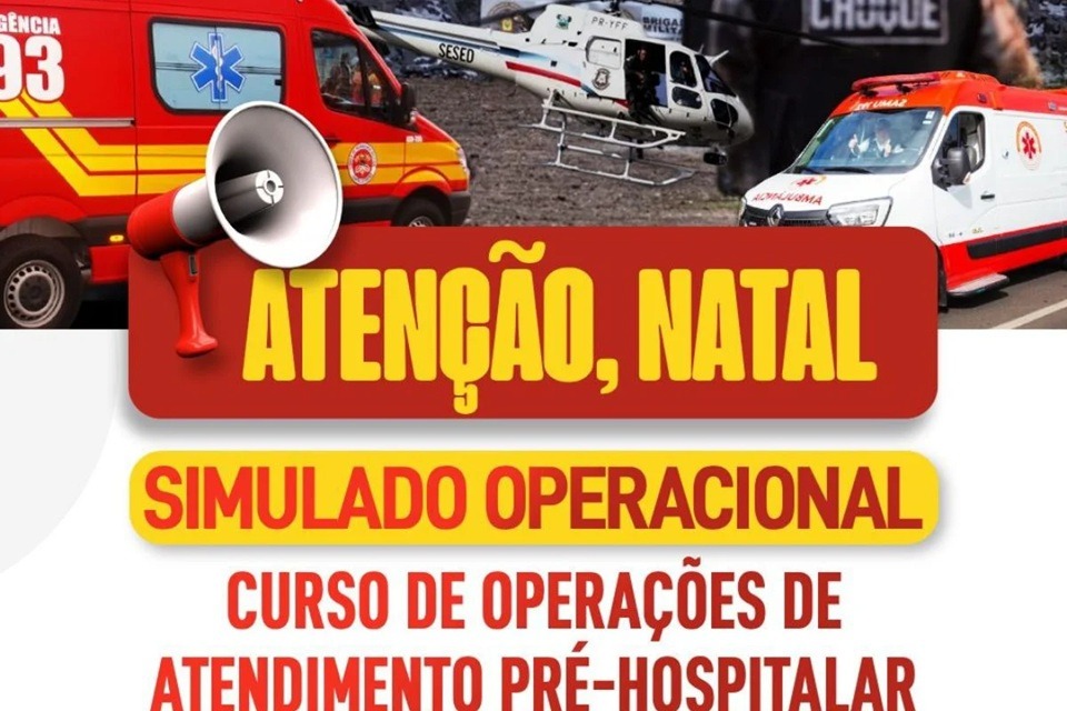 Bombeiros realizam simulado com helicóptero, Samu, PM e STTU nesta sexta-feira 