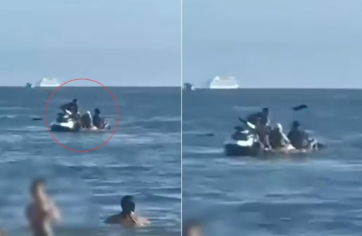 Ladrões em moto aquática assaltam casal de caiaque dentro do mar