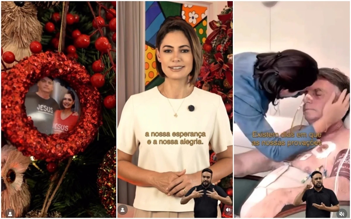 Em mensagem de Natal, Michelle Bolsonaro pede orações por Bolsonaro