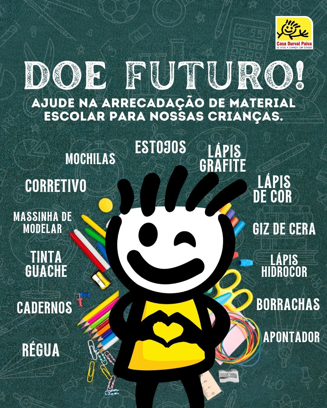 Volta às aulas: Casa Durval Paiva realiza campanha para arrecadação de material escolar