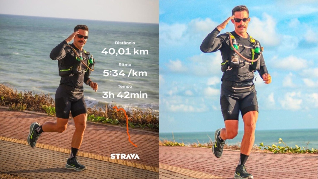 VÍDEO: Homem corre 40 km da Zona Norte de Natal até o Cajueiro de Pirangi