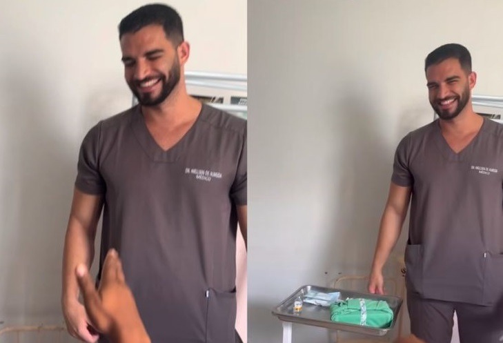 [VÍDEO] Mulher se surpreende com médico bonito ao ir em hospital retirar furúnculo