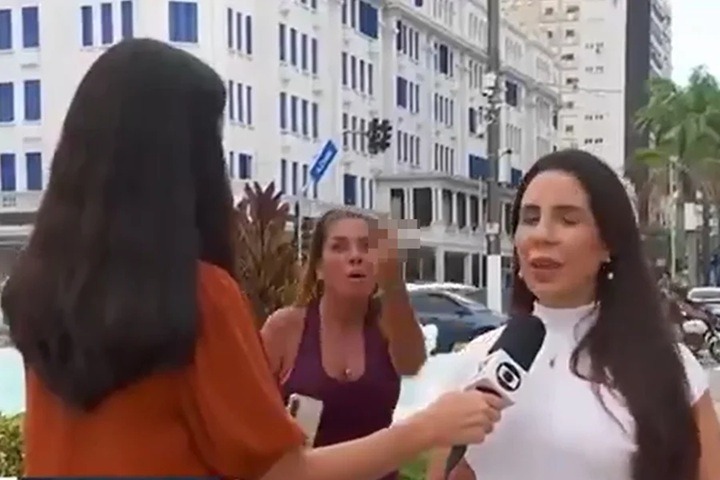 [VÍDEO] “Globo lixo”: mulher interrompe jornal ao vivo e xinga emissora