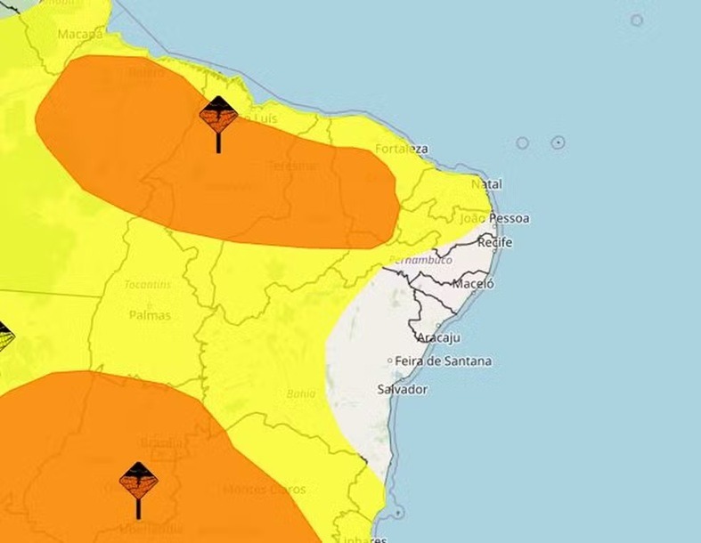 Inmet alerta para chuvas intensas em todo o Rio Grande do Norte até sábado (7)