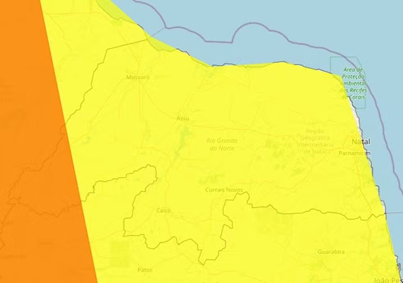 Inmet publica alertas de chuvas intensas para todo o RN
