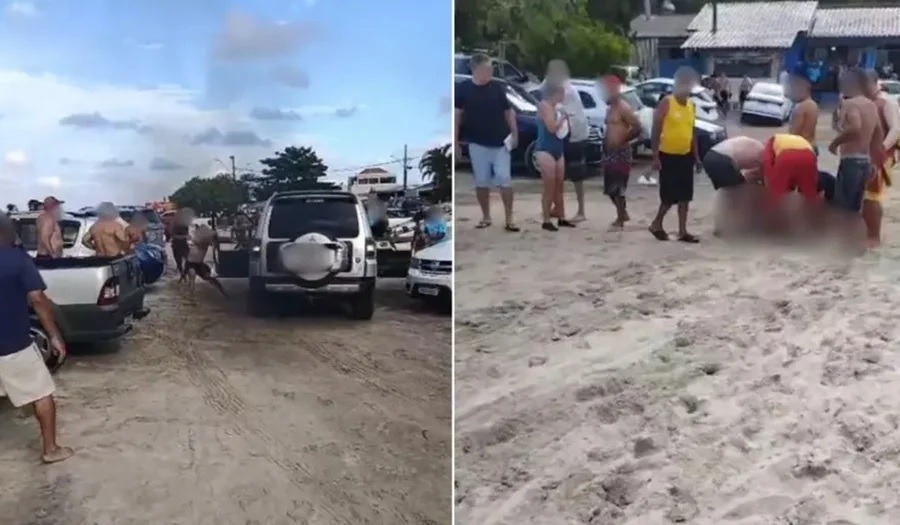 Motorista avança contra banhistas e mata mulher do amigo em praia