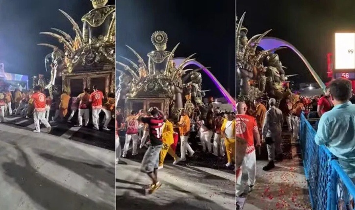 Carro alegórico atropela três pessoas no desfile da Série Ouro no Rio