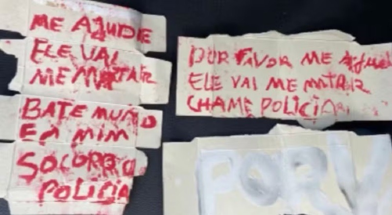Homem é preso suspeito de cárcere privado após companheira pedir ajuda a vizinhos com bilhetes