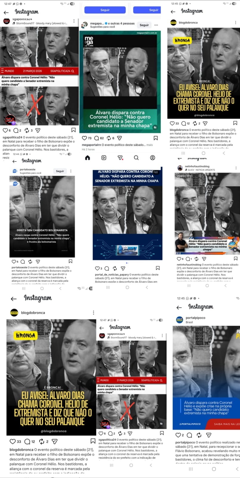 EXCLUSIVO: Álvaro Dias sofre ataque coordenado de fake news por portais do RN; confira