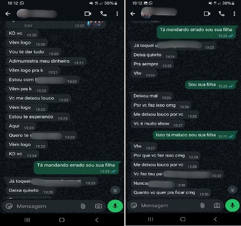 Jovem descobre que foi estuprada pelo próprio pai após receber mensagens sobre o crime: 'Me deixou louco por você'
