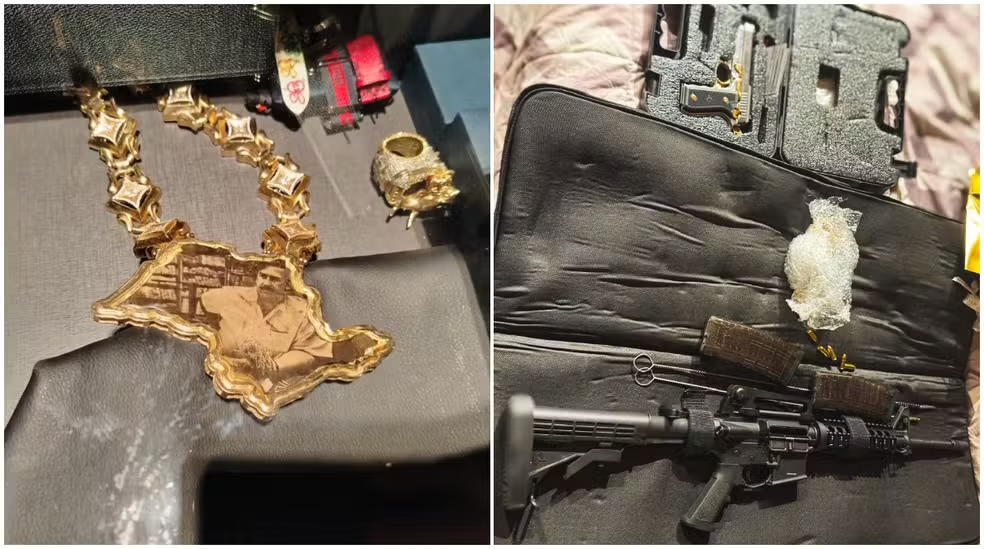 Colar com imagem de Pablo Escobar, armas e carros de luxo: veja o que foi apreendido em megaoperação da PF...