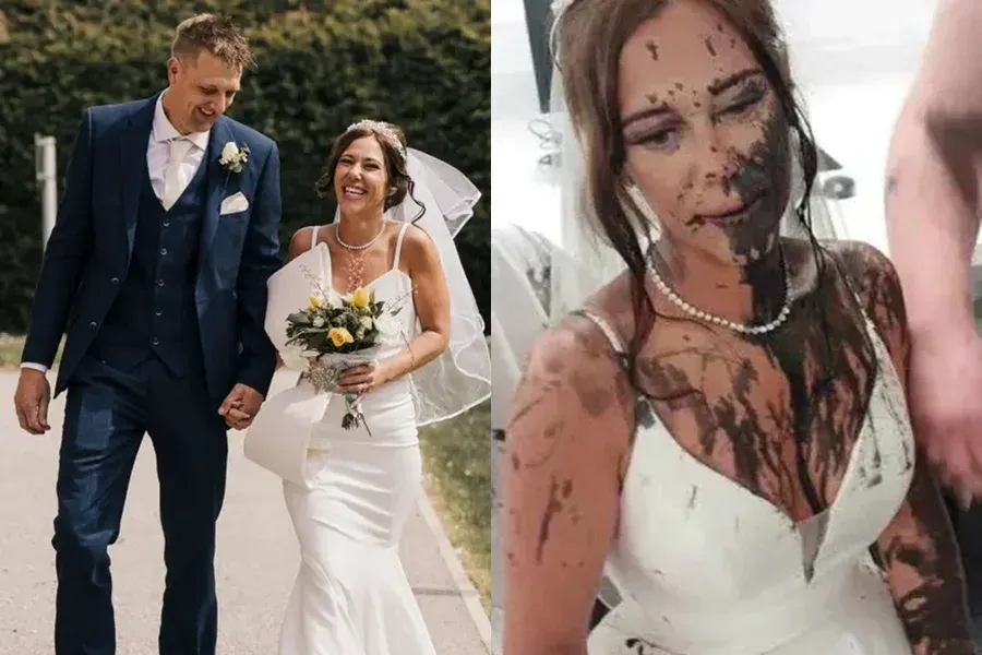 Cunhada invade casamento e mancha vestido de noiva com tinta preta