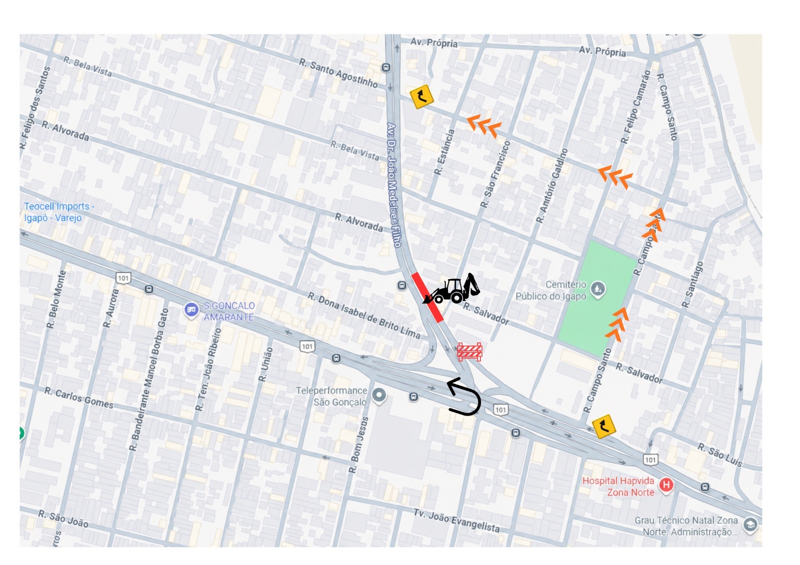 Avenida João Medeiros Filho terá interdição a partir da próxima segunda-feira para obra da Caern