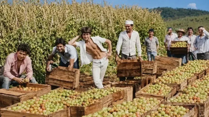 Foto de Leandro e Leonardo com o pai em fazenda de tomate viraliza nas redes