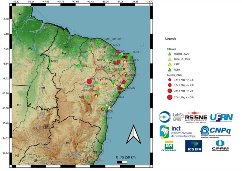 Rio Grande do Norte registra três tremores de terra em maio, aponta Laboratório da UFRN