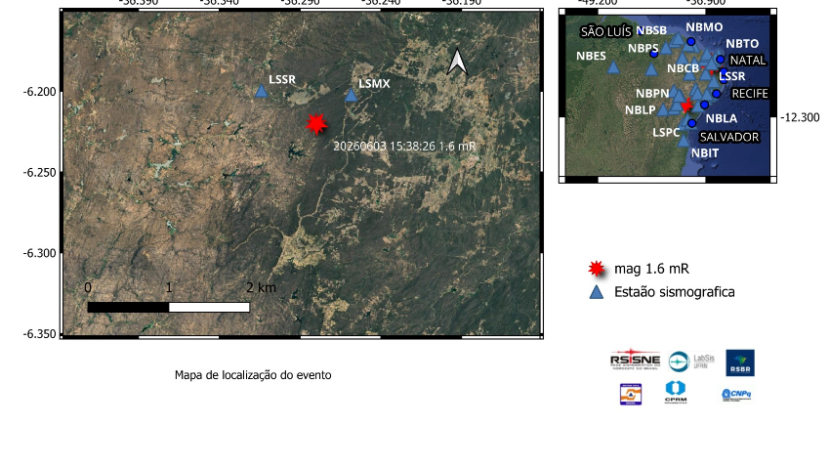 RN registra 19 tremores de terra em maio e reforça monitoramento sísmico no estado