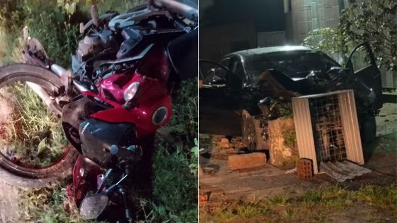 Acidente com carro e motos deixa um morto e dois feridos graves em Extremoz