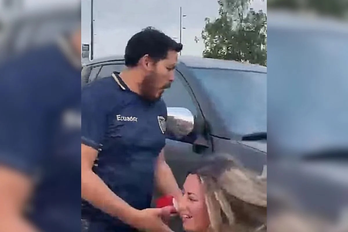 [VÍDEO] Repórter é atropelada ao vivo em cobertura da Copa do Mundo; assista