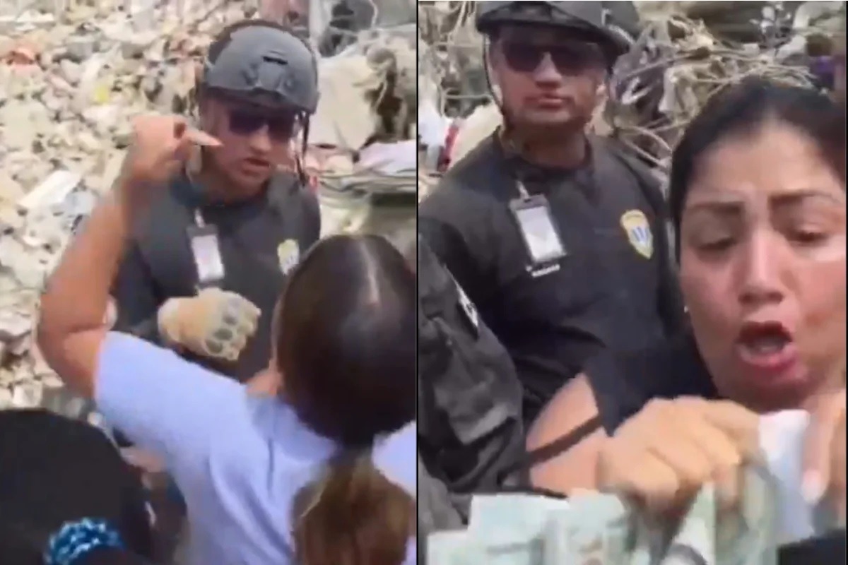 [VÍDEO] Policiais são expulsos após furtarem dinheiro encontrado entre escombros de terremoto