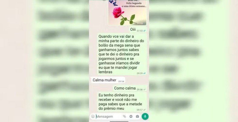 Mensagens e testemunhas: como mulher provou ter acordo verbal para dividir prêmio milionário da Mega-Sena com ex