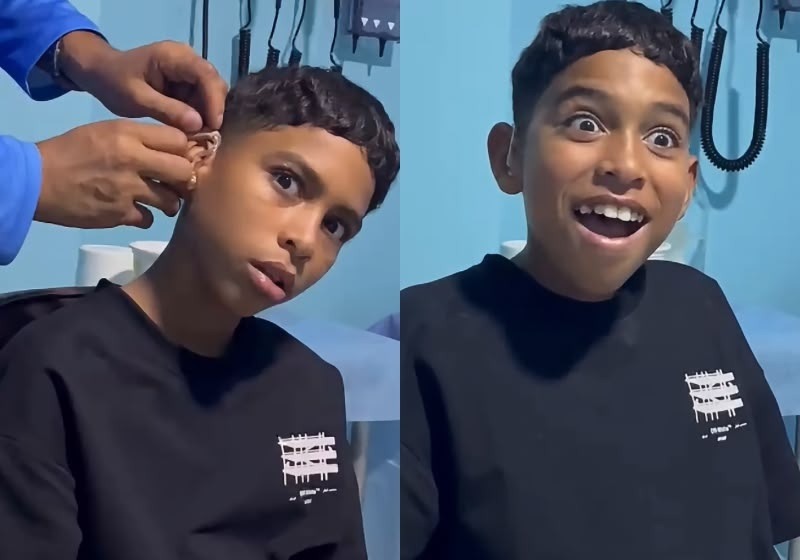 [VÍDEO] Garoto surdo ouve a voz dos pais pela primeira vez e reação emociona 