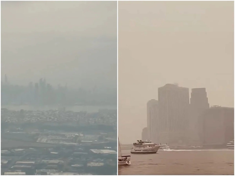 Fumaça de incêndio florestal encobre Nova York e ameaça final da Copa