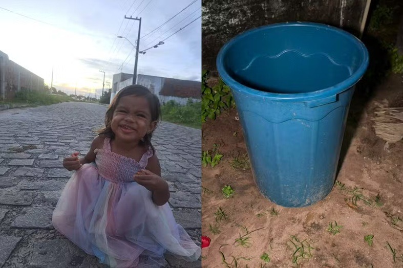 Menina de 2 anos morre afogada após cair em balde no quintal de casa em Natal