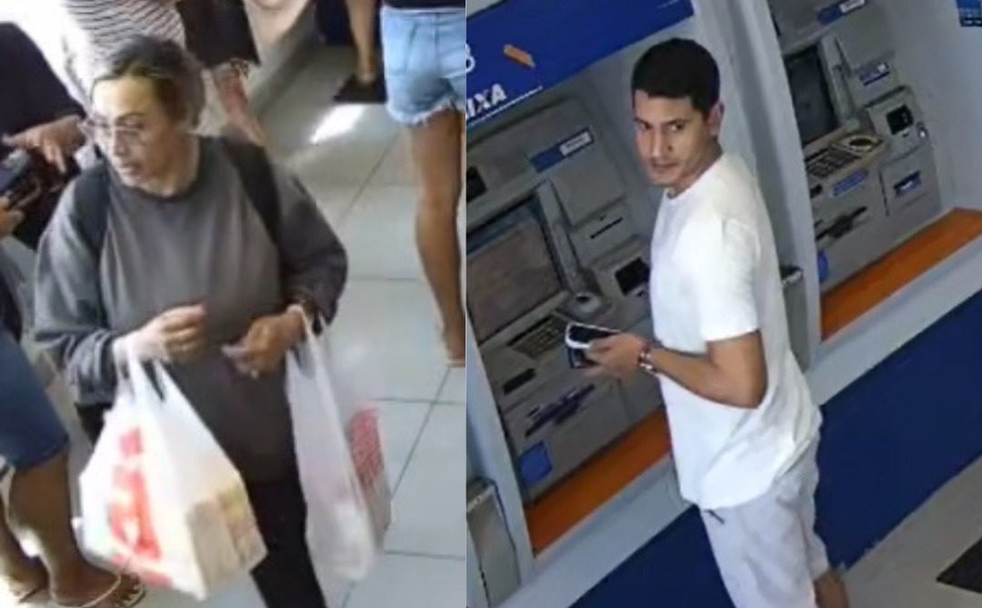 Golpe contra idoso e saque com cartões perdidos: Polícia divulga imagens de três suspeitos e pede ajuda da população