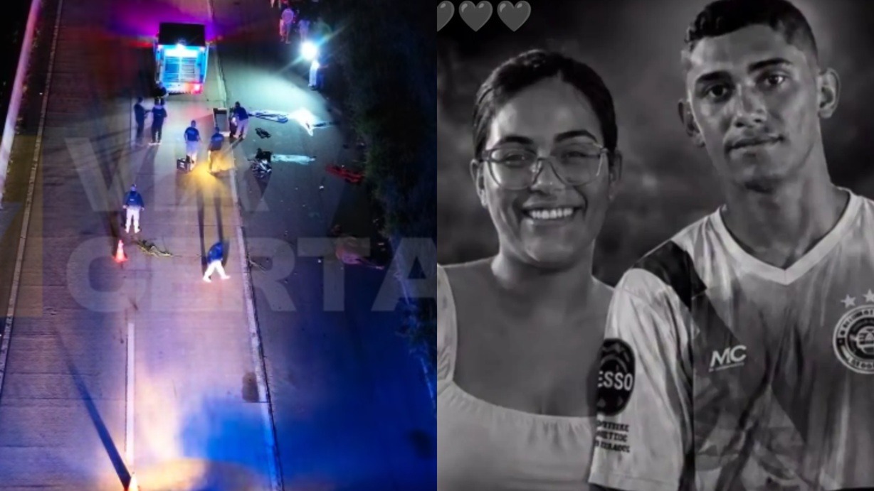Casal morre após motocicleta atingir cavalo solto na BR-101, em Goianinha