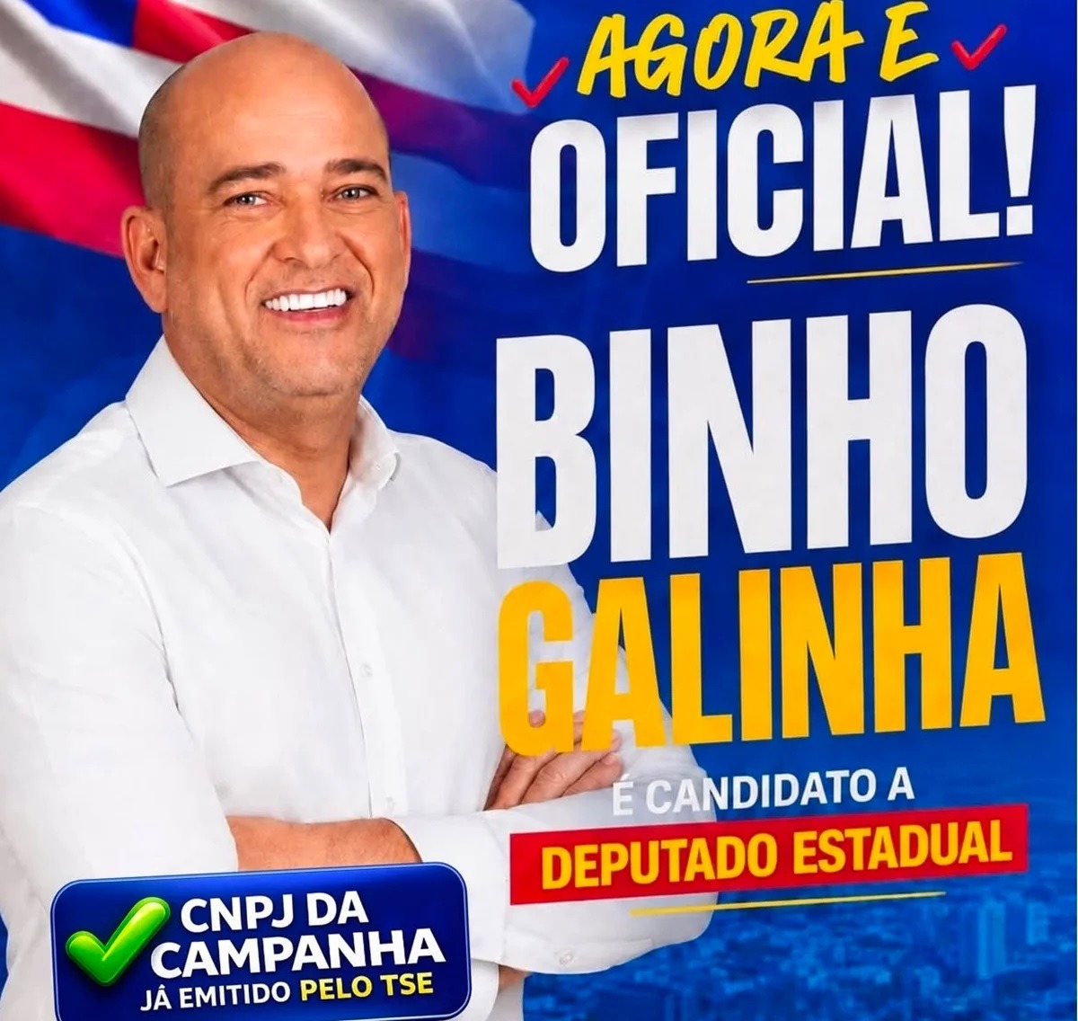 Preso e condenado a 36 anos, Binho Galinha registra candidatura no TSE