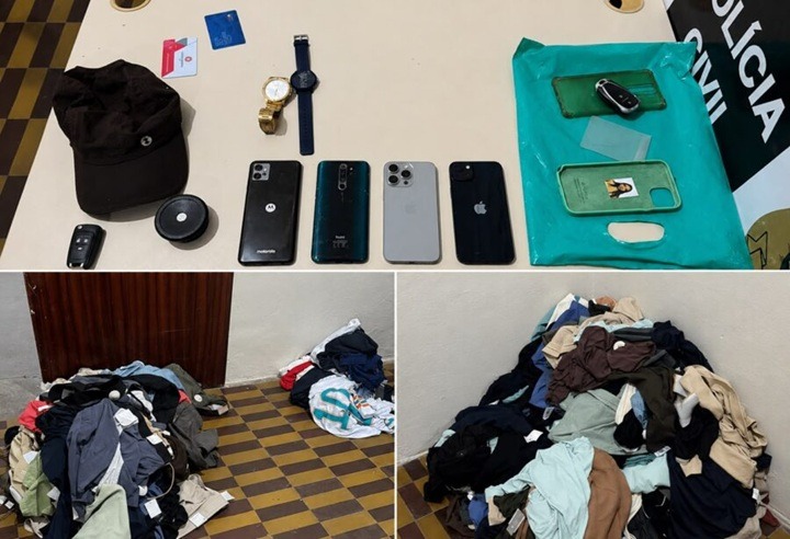 Quatro pessoas são presas após PM recuperar 251 peças de roupas furtadas de Shopping em Natal