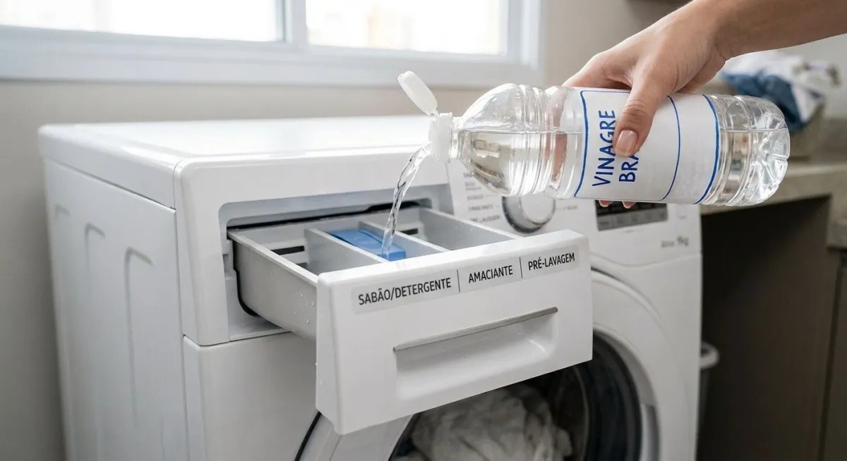 Vinagre na máquina de lavar: para que serve colocar o produto e por que a prática é recomendada como hábito...