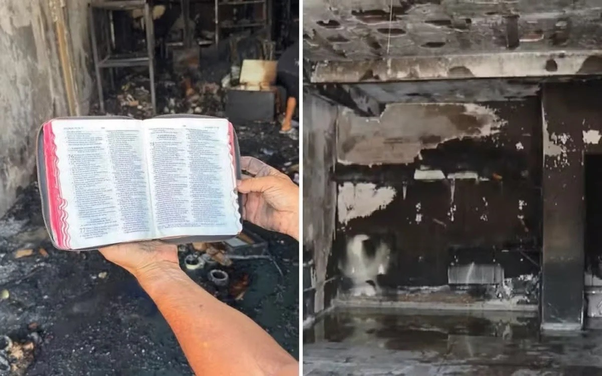 Bíblia fica intacta após incêndio destruir loja de embalagens