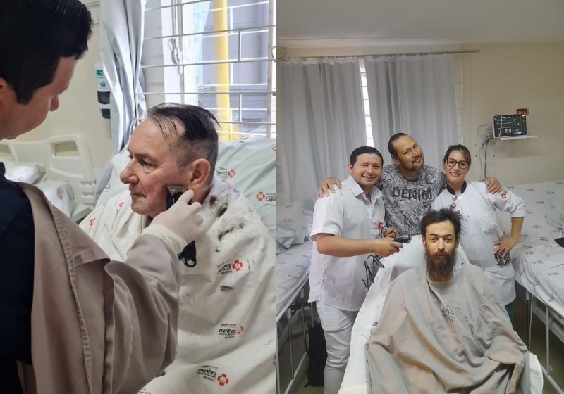 Enfermeiro corta cabelo de pacientes de graça e ajuda a recuperar autoestima em hospital do SUS