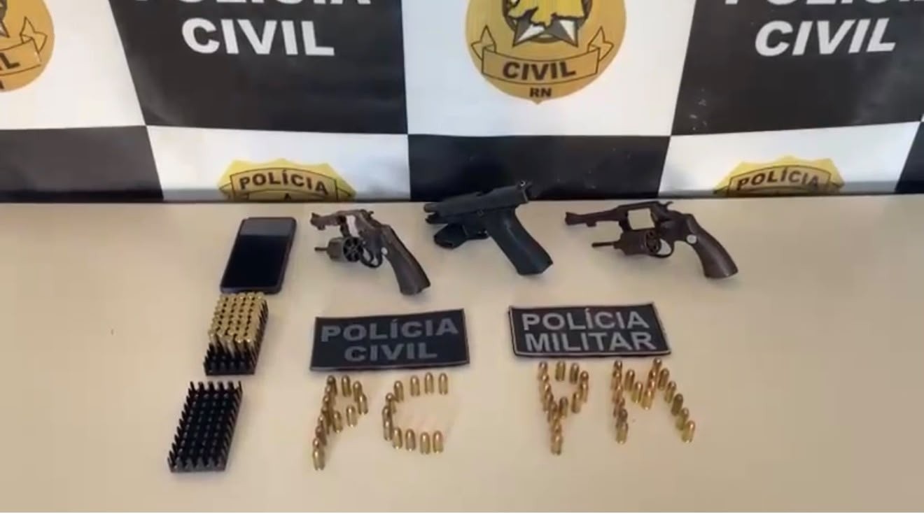 Operação Cerco Total prende três suspeitos e apreende armas e munições no Alto Oeste do RN