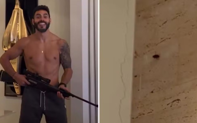 O cantor Rodolffo viraliza ao matar barata com tiro de arma de pressão dentro de casa
