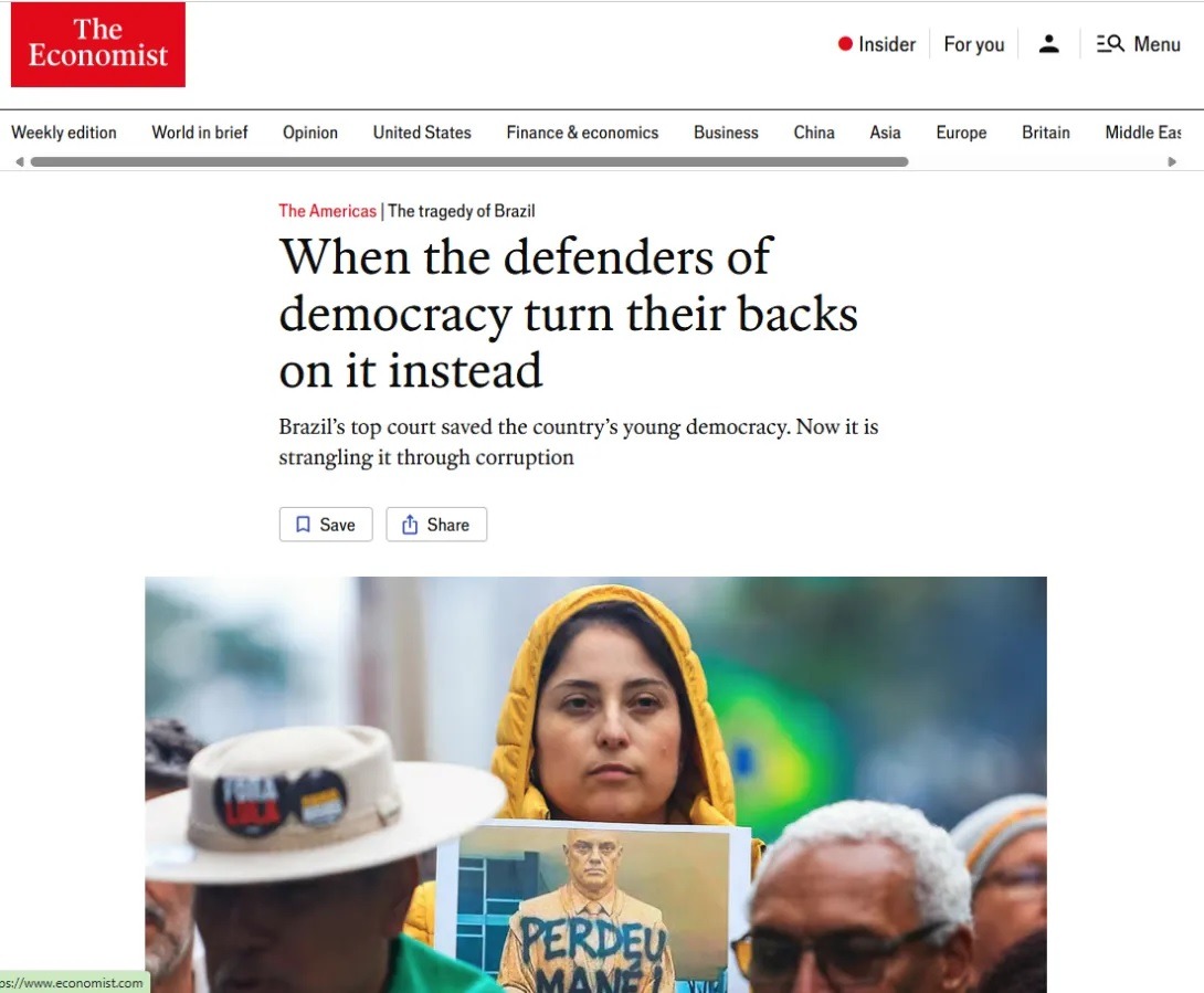 The Economist diz que STF se tornou uma ameaça à democracia no Brasil