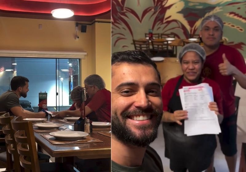 [VÍDEO] Empresário finge demissão de casal e surpreende com passagens para visitarem a família