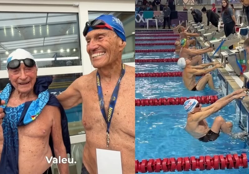 Lendas da natação brasileira têm 101 e 97 anos e ainda competem